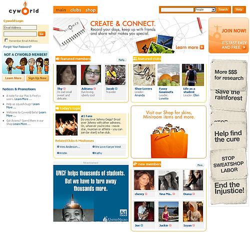 Myspace VS US.Cyworld