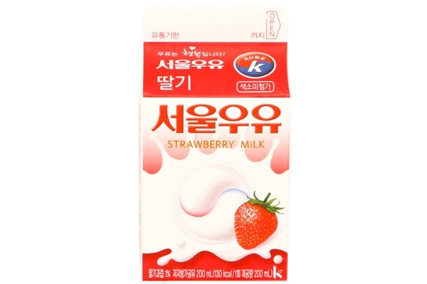 남은 딸기 우유